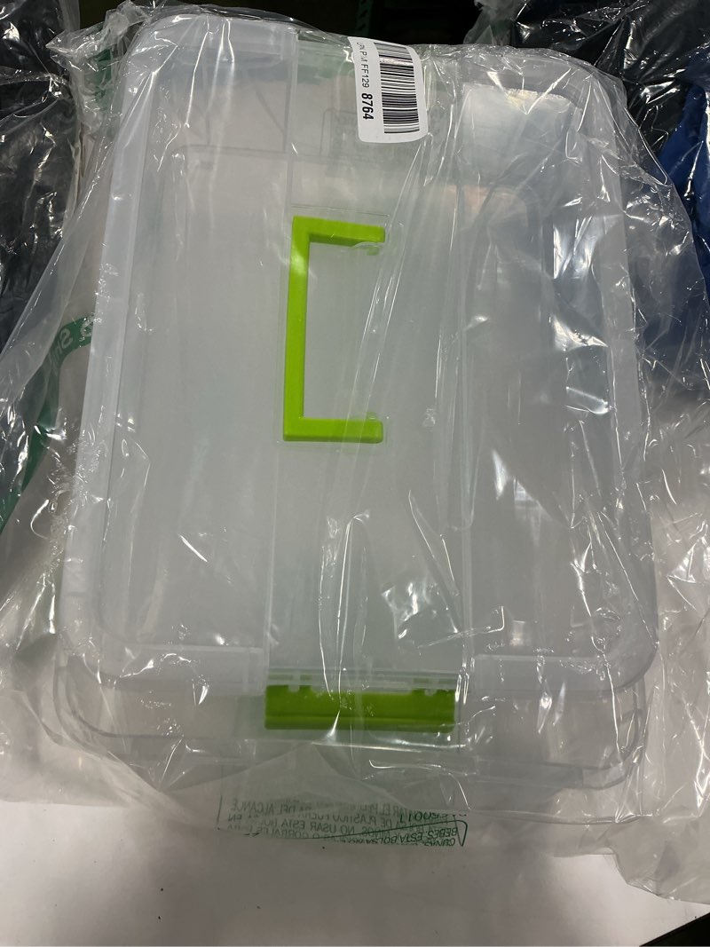 Condition photo showing As Is for TERGOO 2 Layer Plastic Storage Containers with Lids, Multipurpose Clear Stack & Carry Box, Portable 