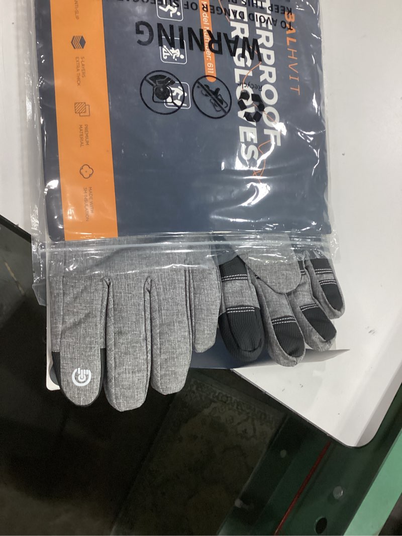 Condition photo showing Good Condition for -10? Waterproof Winter Gloves for Men & Women, 5-Layer Ski & Snow Gloves for Cold Weather, Breathable Warm Gloves with Touch Screen Fingers Grey Large