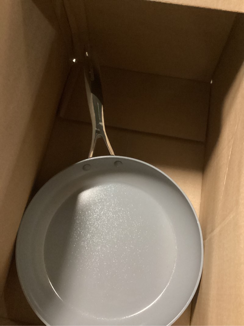 Condition photo showing Good Condition for greenpan valencia pro ceramic nonstick 11” frying pan skillet, hard anodized pfas-free cookware, induction ready, compatible on all cooktops, eggs & omelets, dishwasher safe, oven safe to 600f, gray 11" frying pan skillet gray