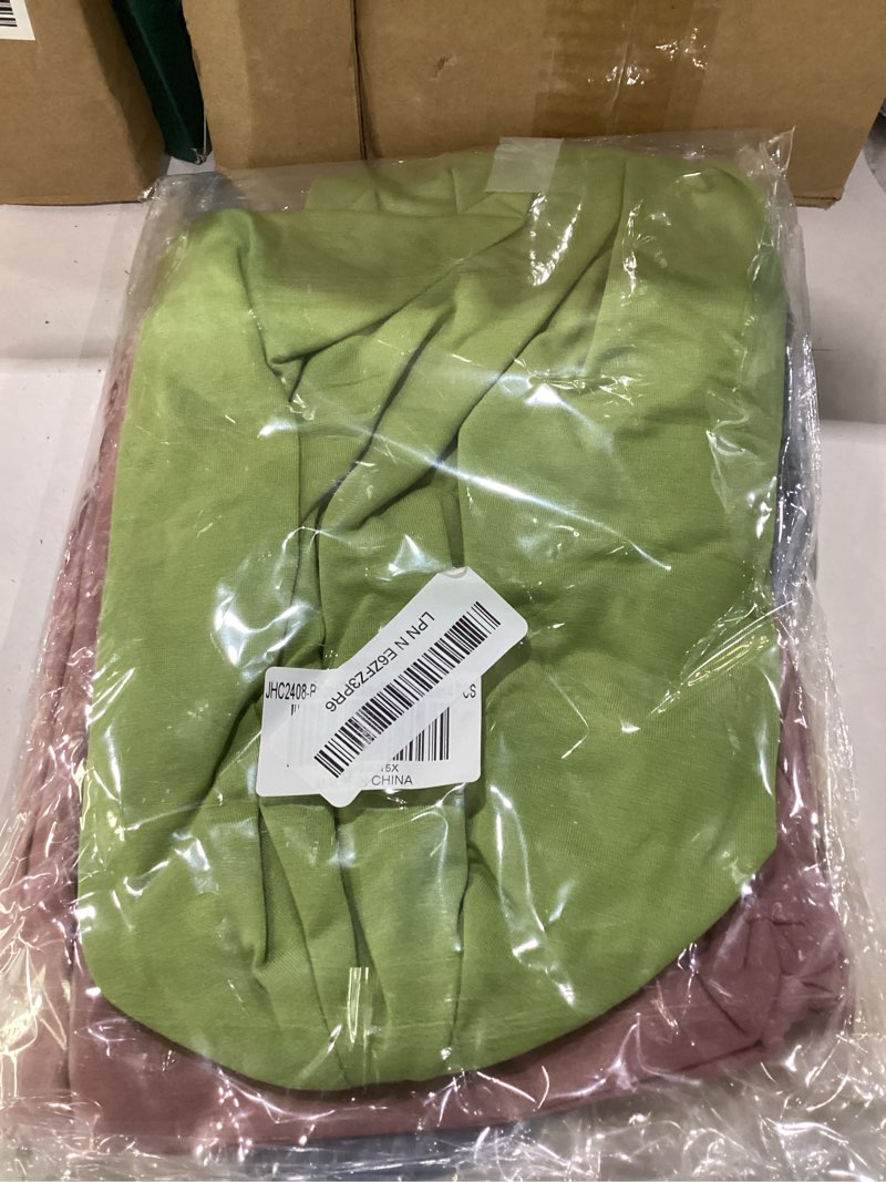 Condition photo showing New/Like New for jarsehera 4pcs cotton slouchy beanie soft sleep caps chemo headwear skull cap hats 4 pcs,beige+deinm blue+dusty pink+green one size