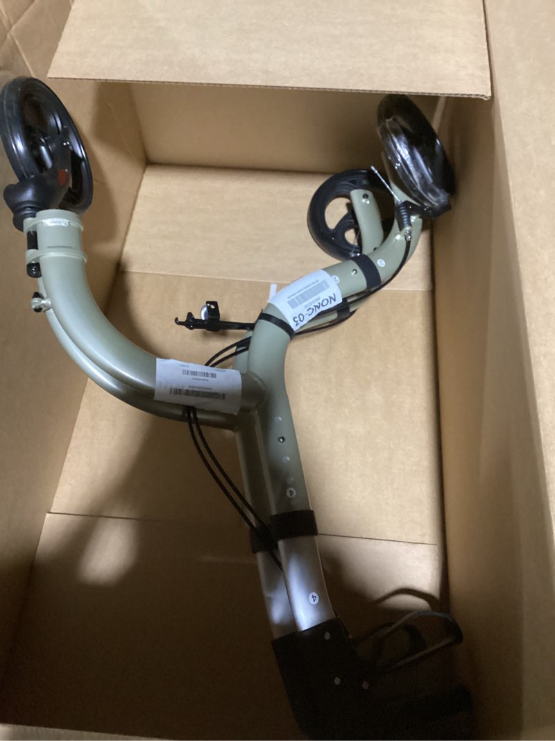 Condition photo showing As Is for 3 Wheel Walkers for Seniors, Lightweight Foldable Aluminum Rollator Walker, Height Adjustable Three Wheel Walker, Champagne