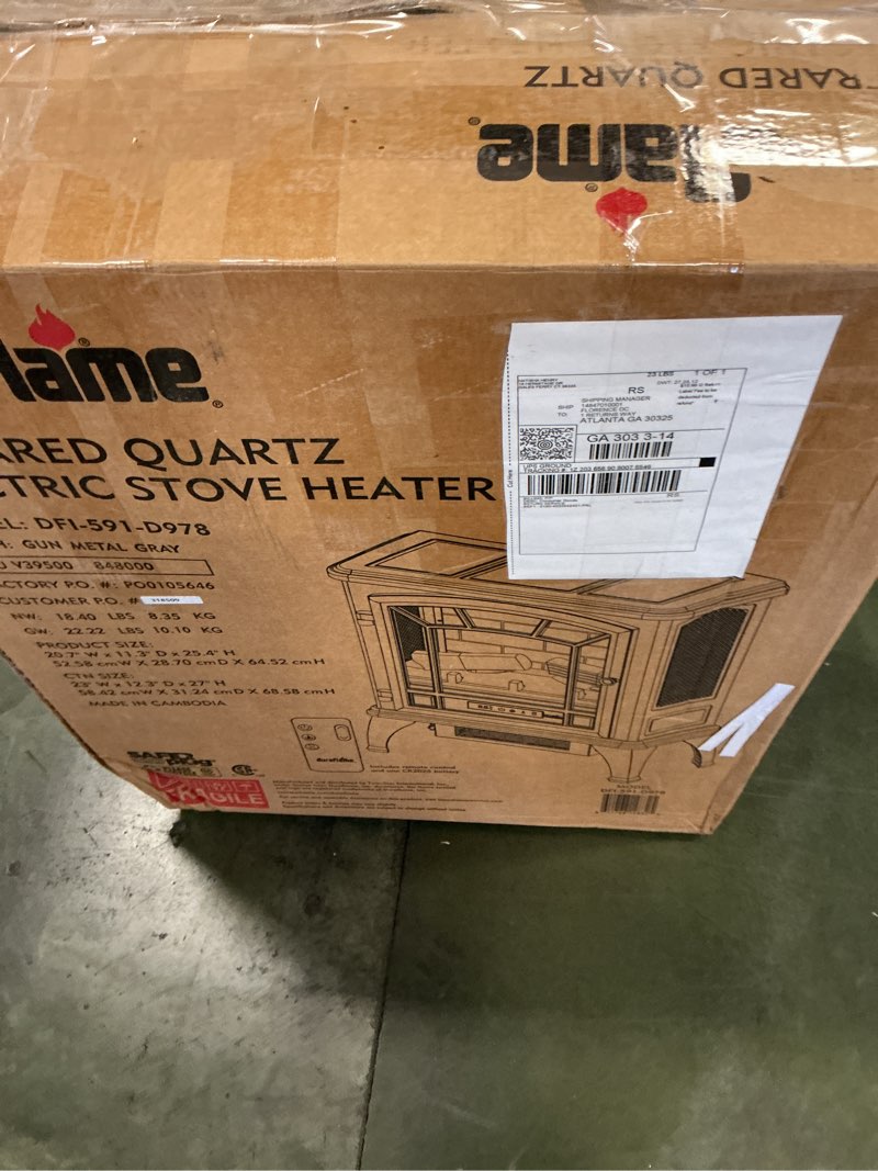 Condition photo showing New/Like New for Duraflame DFI-470-04 Infrared Quartz Fireplace Stove, Black