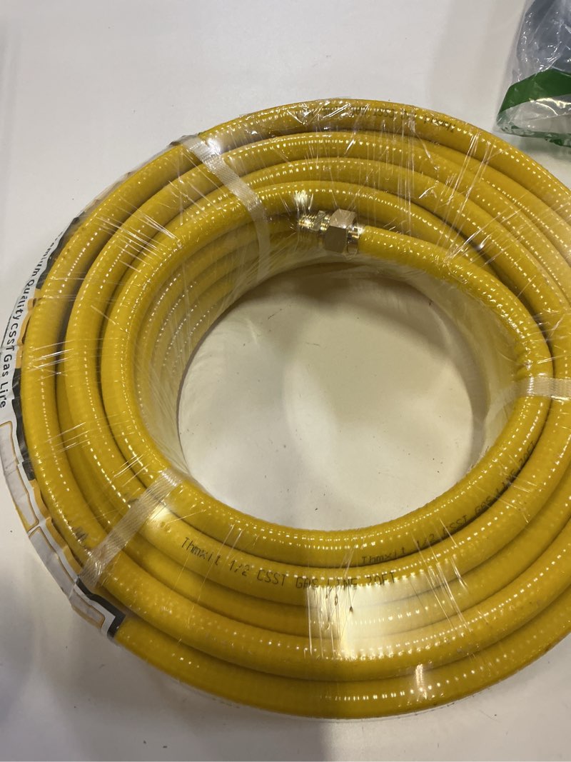 Condition photo showing New/Like New for 70ft csst 1/2" gas line hose for gas propane, 70ft csst corrugated stainless steel gas pipe flexible gas line with 2 male fittings for dryer heater natural gas propane 70ft-1/2"