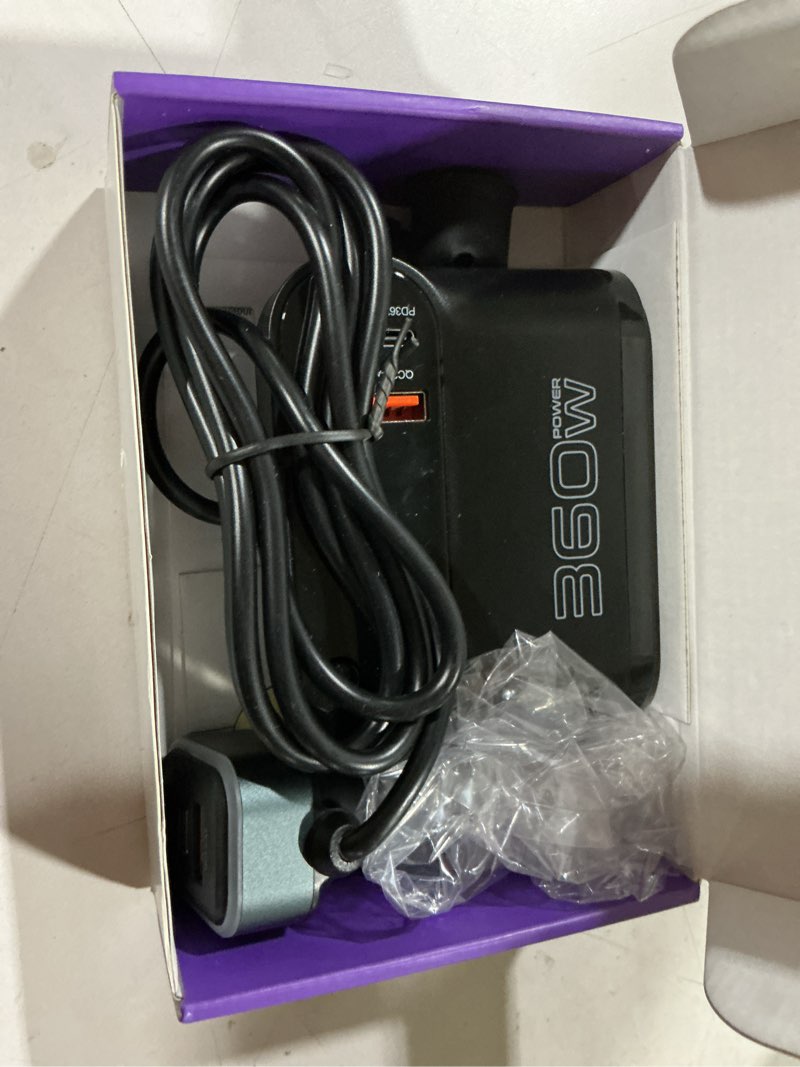 Condition photo showing Good Condition for cigarette lighter splitter adapter 360w: car 12v splitter 3 socket car charger extension triple usb c 36w and qc3.0 18w ports 12 volt power outlet dc with button switch led voltmeter 15a fuse