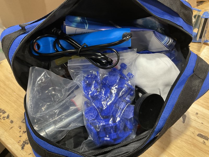 Condition photo showing New/Like New for 97pcs auto body dent repair tool kit, paint-friendly dent repair kit with golden lifter, slide hammer t-bar dent puller, bridge puller, suction cup and glue gun for car dent remove tools kit