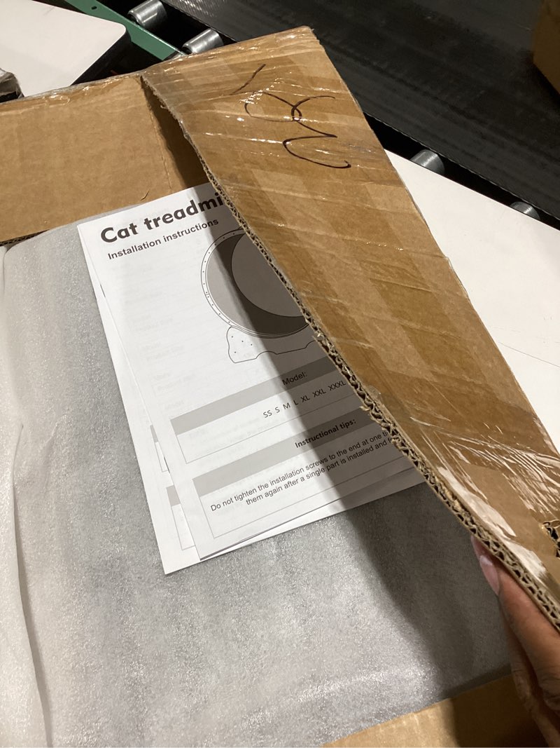 Condition photo showing New/Like New for Homegroove 35.4 Inch Cat Exercise Wheels for Indoor Cats, Versatile Cat Toy Running Wheel Treadmill with Detachable Carpet for Weight Loss and Health, Natural Wood Color(M) M Natural Wood