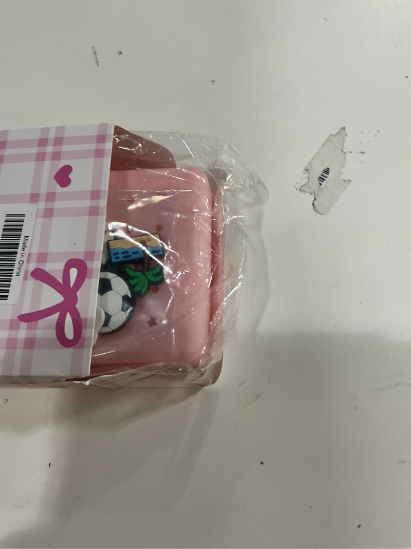 Condition photo showing Good Condition for Silicone Crossbody Phone Purse with Adjustable Shoulder Strap, Magnetic Closure, DIY Holes with 15 Charms – Stylish Everyday Cell Phone Bag for Women Pink