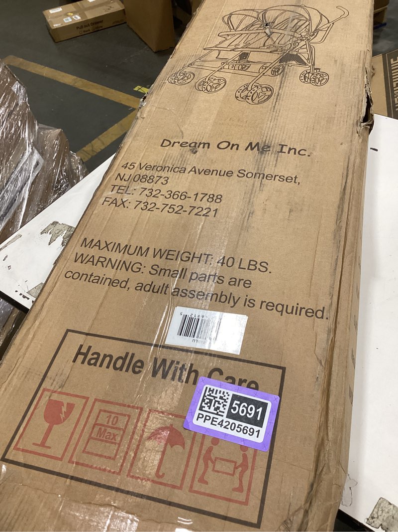 Condition photo showing Good Condition for dream on me volgo twin baby stroller, lightweight side-by-side double umbrella stroller with adjustable canopy, 5-point harness, storage basket & travel-friendly fold – black blue