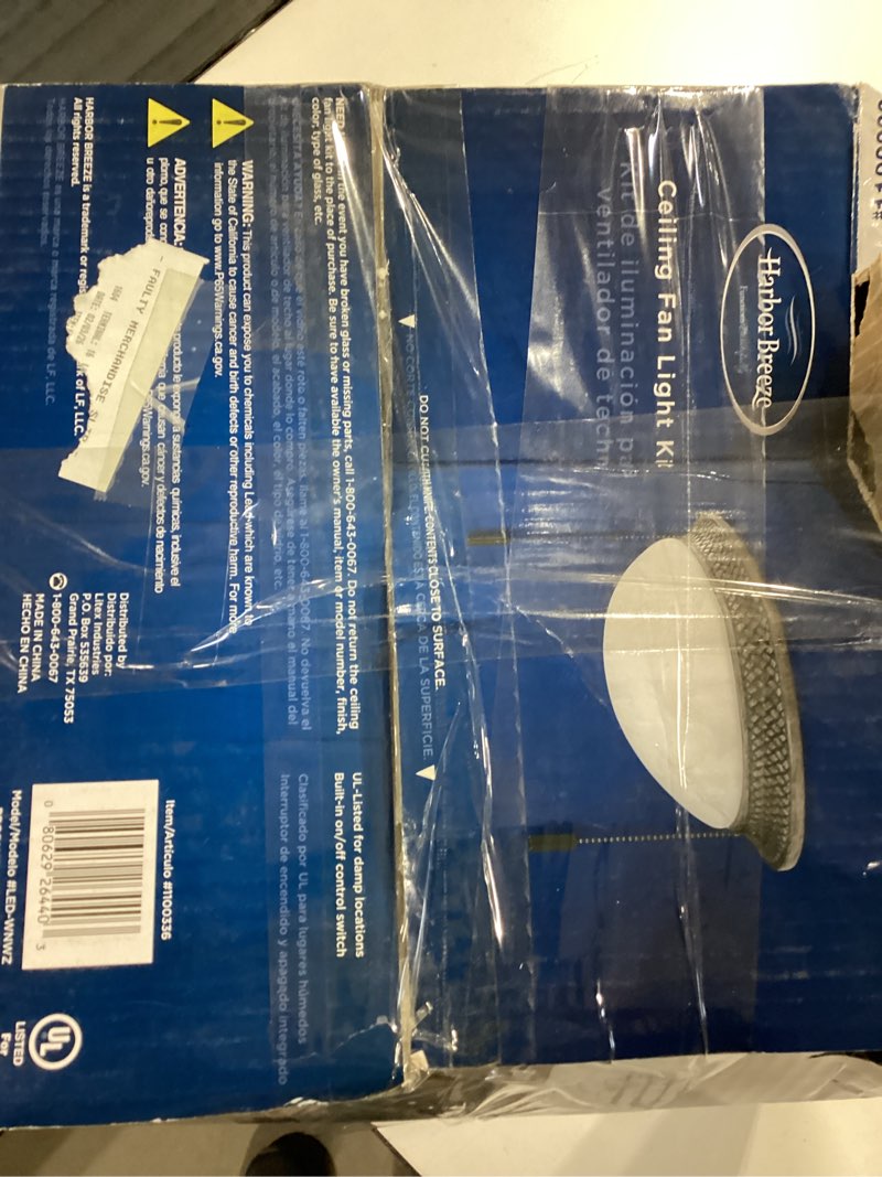 Condition photo showing Good Condition for Harbor Breeze Tilghman II 11-in 2 -Light Flush mount Bronze LED Ceiling Fan Light Kit