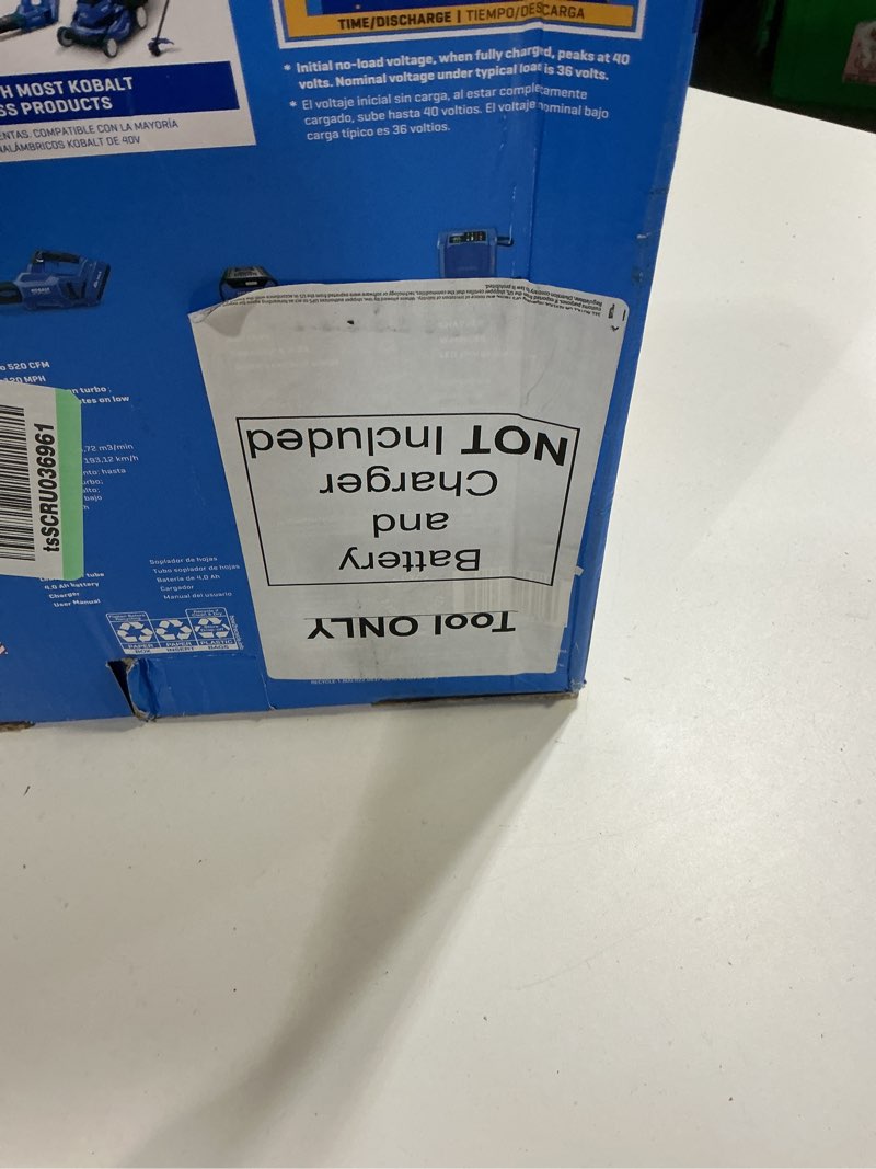 Condition photo showing Good Condition for Kobalt Gen4 40-Volt 520-CFM 120-MPH Brushless Handheld Cordless Electric Leaf Blower (Tool Only)
