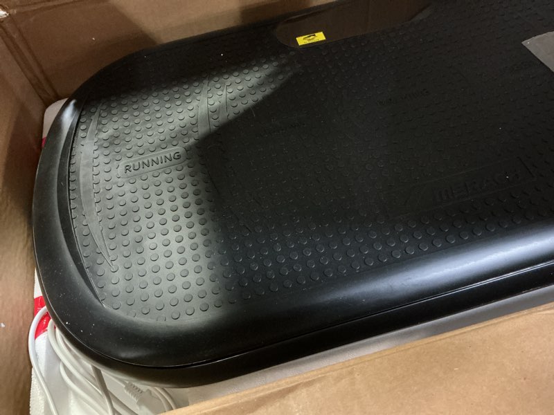 Condition photo showing As Is for MERACH Vibration Plate Exercise Machine, Vibration Plate 440 Lbs Capacity, Bluetooth and Silicone Pedal, Stimulate Deep Fat, Vibration Plate for Lymphatic Drainage, Vibrating for Weight Loss Black