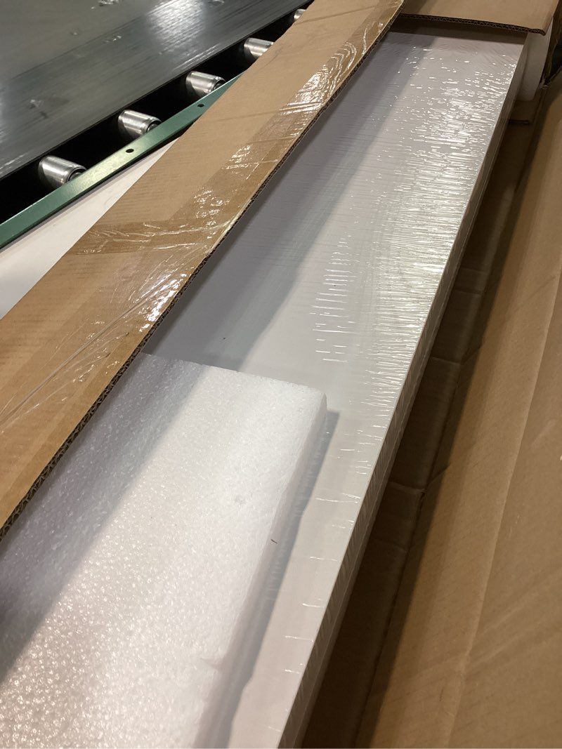 Condition photo showing New/Like New for BAYKA Floating Shelves, 48 inches Long Heavy Duty Wall Mounted Rustic Wood Shelves for Bathroom, Bedroom, Living Room, Kitchen, Office, Hanging Shelf for Books/Storage/Decor(White,Set of 2) C. White - Modern Minimalist Style 48inches