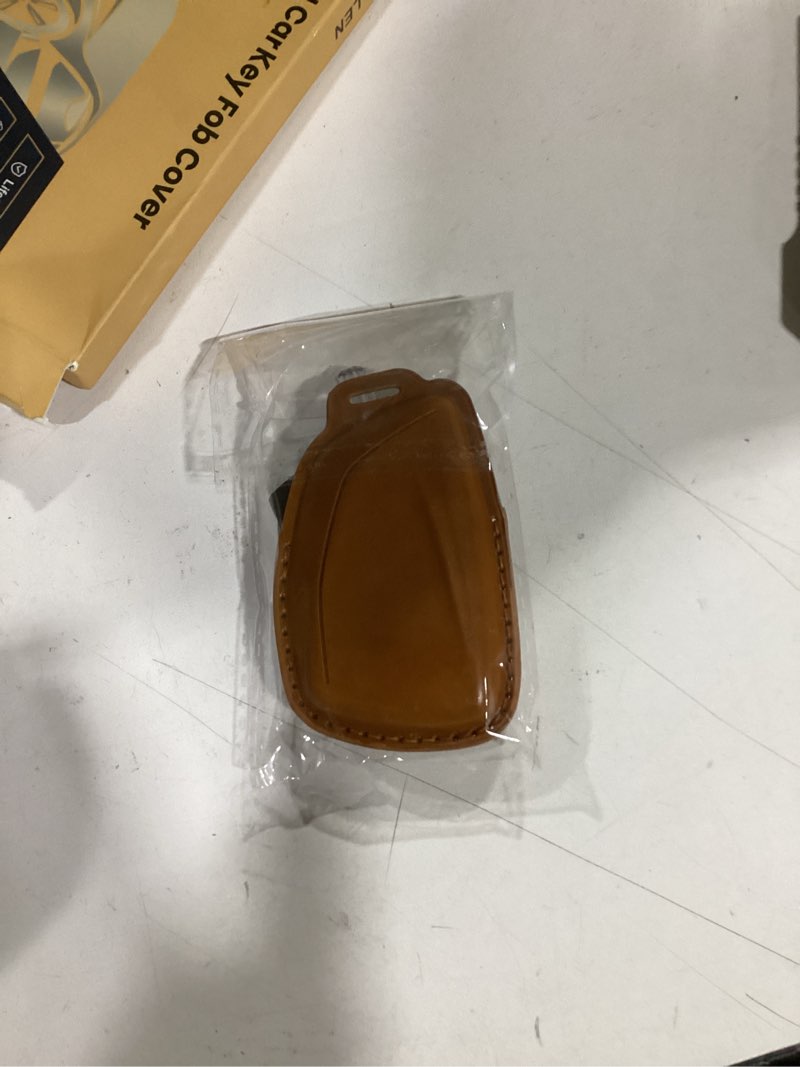 Condition photo showing New/Like New for ollen 5-button durable premium leather key fob cover, fit for gmc yukon denali sierra chevy silverado suburban tahoe buick 2021-2026, stylish smart key holder protector, brown brown 5 buttons