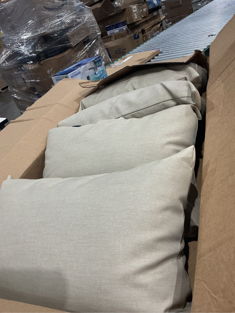 Condition photo showing Good Condition for arden selections outdoor pillow back taupe leala texture (4 pack )