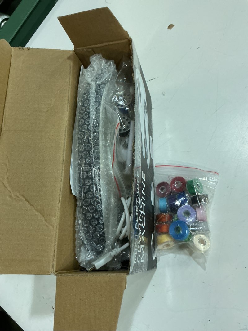 Condition photo showing Good Condition for portable mini sewing machine for beginners? portable handheld sewing machine with dual speed & power modes - quick stitch for home travel diy repairs? easy to use black