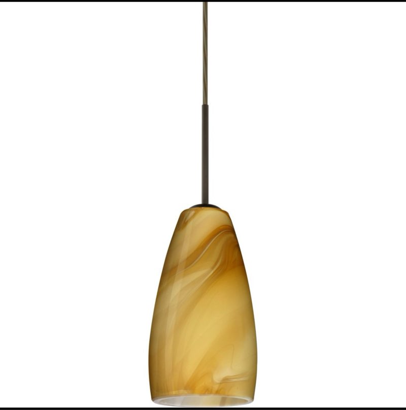 1BT-1509HN-BR Art Glass One Light Pendant from Chrissy Collection in Bronze/Dark Finish