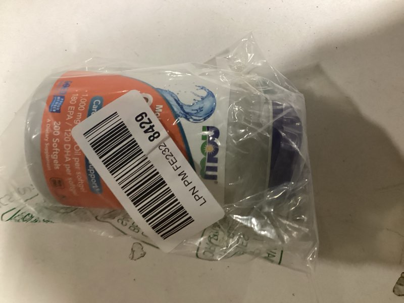 Condition photo showing New/Like New for NOW Foods Supplements, Omega-3 180 EPA / 120 DHA, Molecularly Distilled, Cardiovascular Support*, 200 Softgels