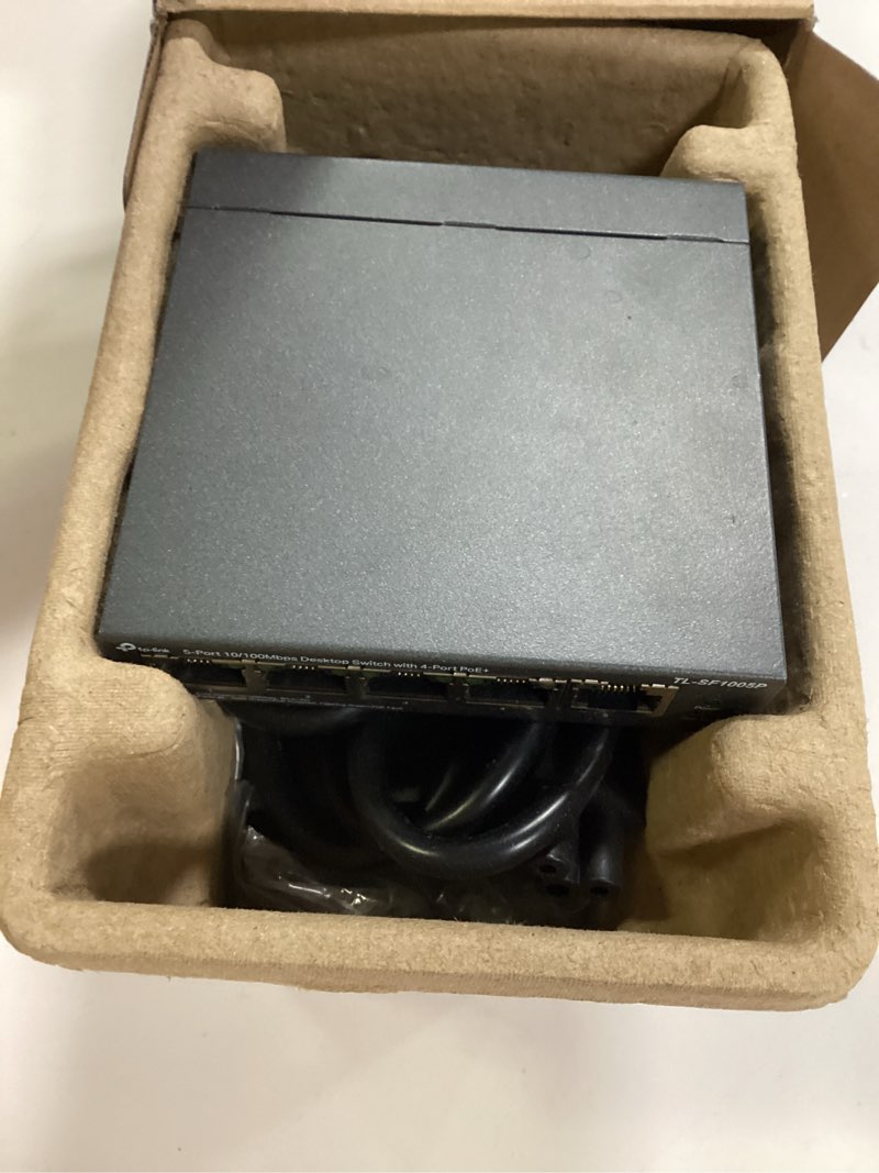 Condition photo showing Good Condition for TP-Link TL-SG1005P, 5 Port Gigabit PoE Switch, 4 PoE+ Ports @65W, Desktop, Plug & Play, Sturdy Metal w/ Shielded Ports, Fanless, QoS & IGMP Snooping 5 Port w/ 4 PoE+ Port 65W