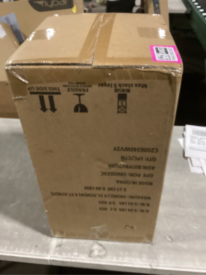 Condition photo showing New/Like New for Amazon Basics Rectangular Small Trash Can with Lid and Soft-Close Foot Pedal for Bathroom, Bedroom, Living Room, Office, Smudge Resistant, 20l / 5.3 gallon, Nickel