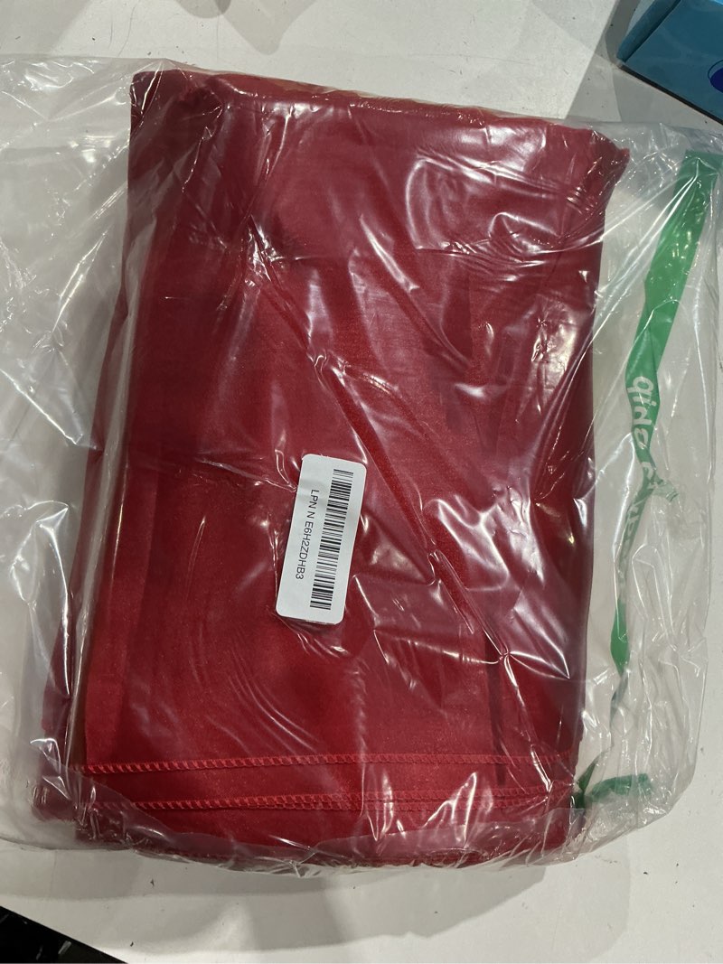 Condition photo showing Good Condition for bencailor satin table runner bulk 12 x 108 inch long table runners bright smooth fabric tablecloth for wedding banquet birthday graduation 4th of july patriotic party decorations(red,24 pcs) red 24