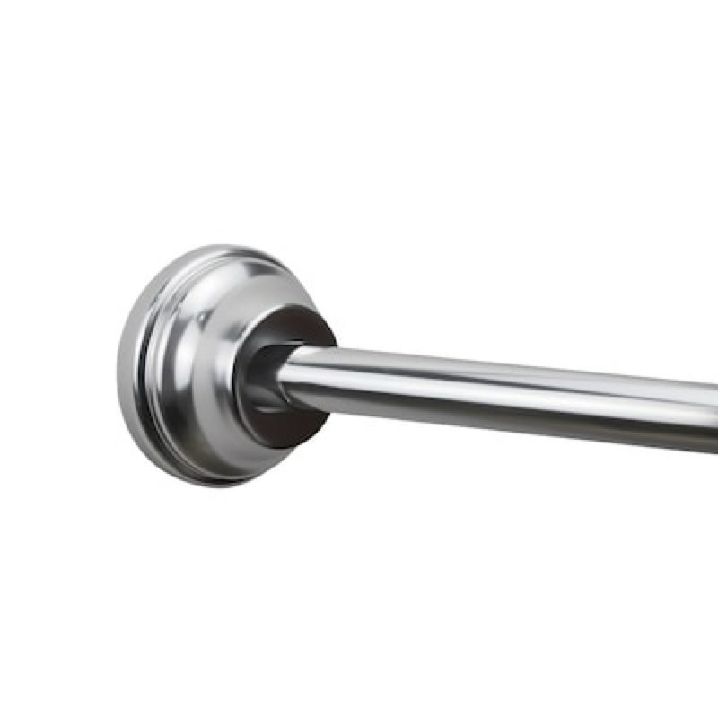 allen + roth shlsnc01 44-in to 72-in chrome fixed or tension single curve adjustable shower curtain rod
