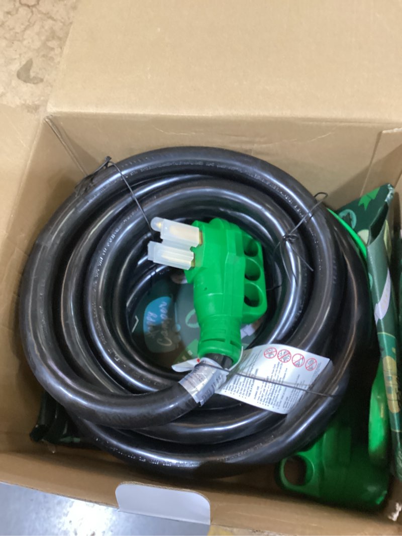 Condition photo showing Good Condition for rvguard 50 amp 25 foot rv/ev extension cord, nema 14-50p/r heavy duty extension cord with led power indicator and cord organizer, green, etl listed