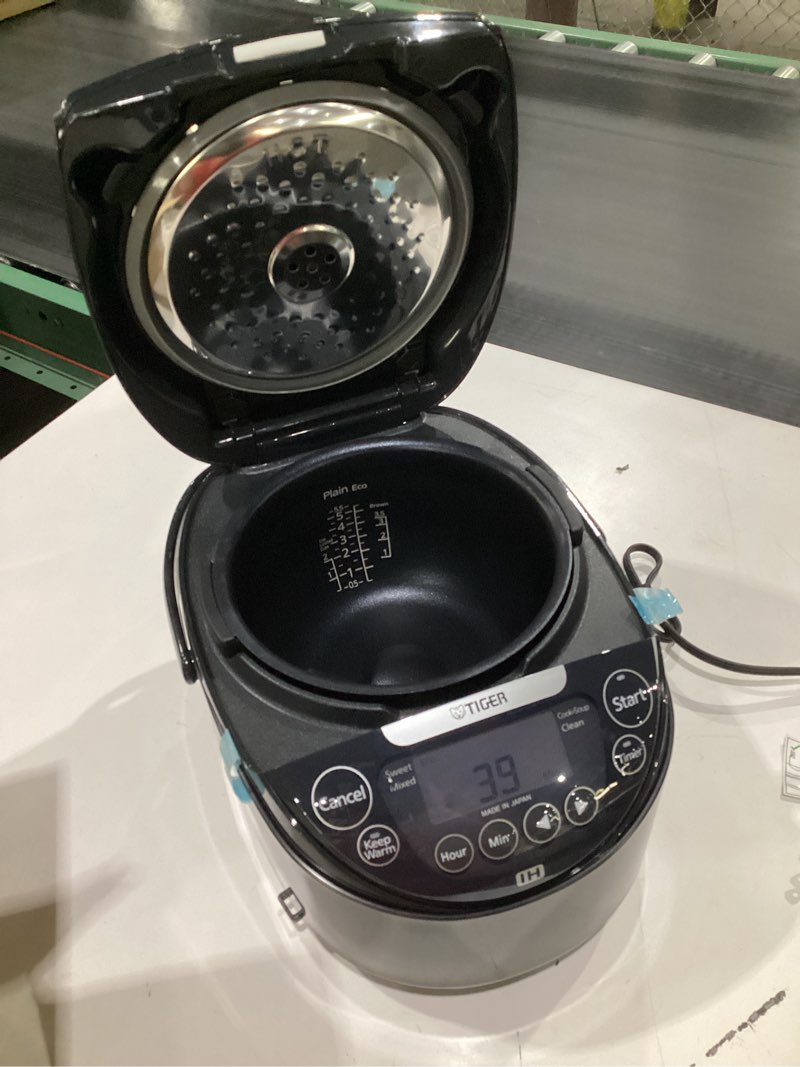 Condition photo showing Good Condition for Tiger JPW-H10U Induction Heating Rice Cooker and Warmer with 14 Menu Presets and LCD Display (5.5-Cup, Mauve Black) 5.5 cup