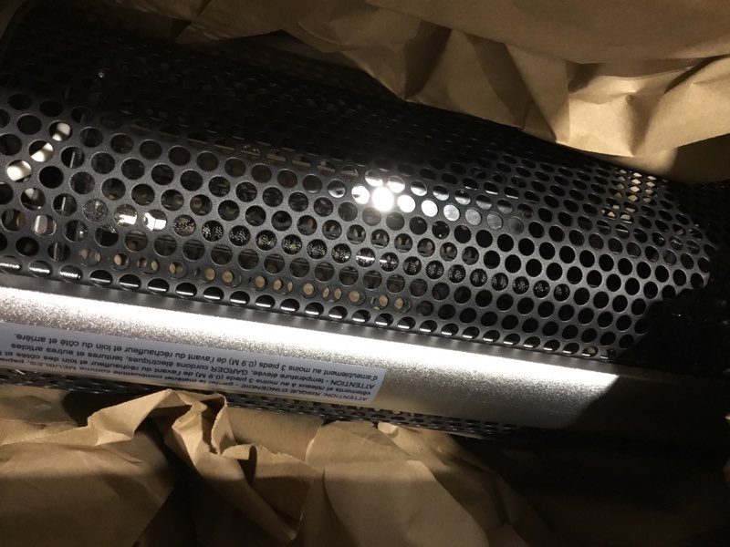 Condition photo showing Good Condition for SereneLife Infrared Patio Heater, Electric Patio Heater with Remote Control, 900 W, Indoor/Outdoor Heaters for Patio, Restaurant, Backyard, Garage, Decks (Silver) Black