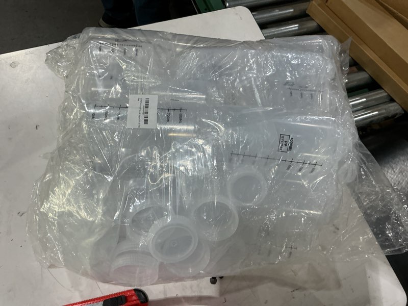 38 pcs multi-size pp lab reagent bottles with scales-wide mouth chemical plastic resistant storage c
