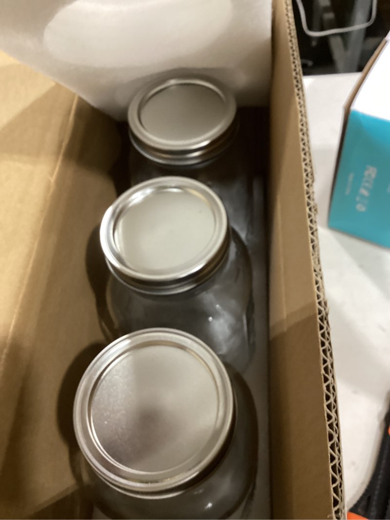 Condition photo showing Good Condition for 64 oz mason jar wide mouth,3 pack large half gallon mason jars with airtight lid,big glass jars for canning,pickling,fermenting,storing 64oz