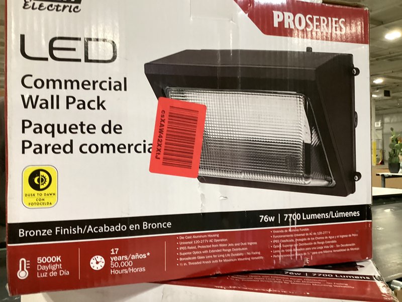 Condition photo showing As Is for feit electric proseries 50 watts 1 lights led wall pack