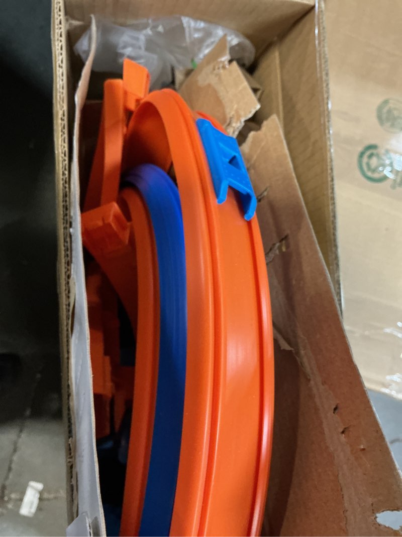 Condition photo showing As Is for Hot Wheels Track Set with 1:64 Scale Toy Car, 4 Intersections for Crashing, Powered by a Motorized Booster, Criss-Cross Crash Track (Amazon Exclusive) Crash Set