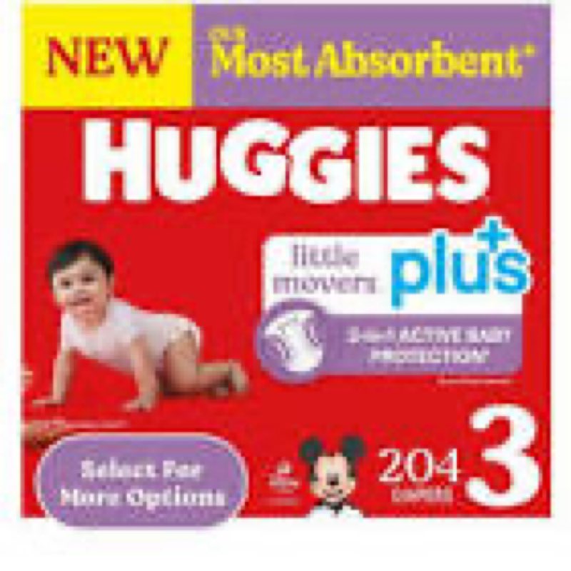 huggies plus little movers 2-in-1 active baby protection size 3 204 diapers