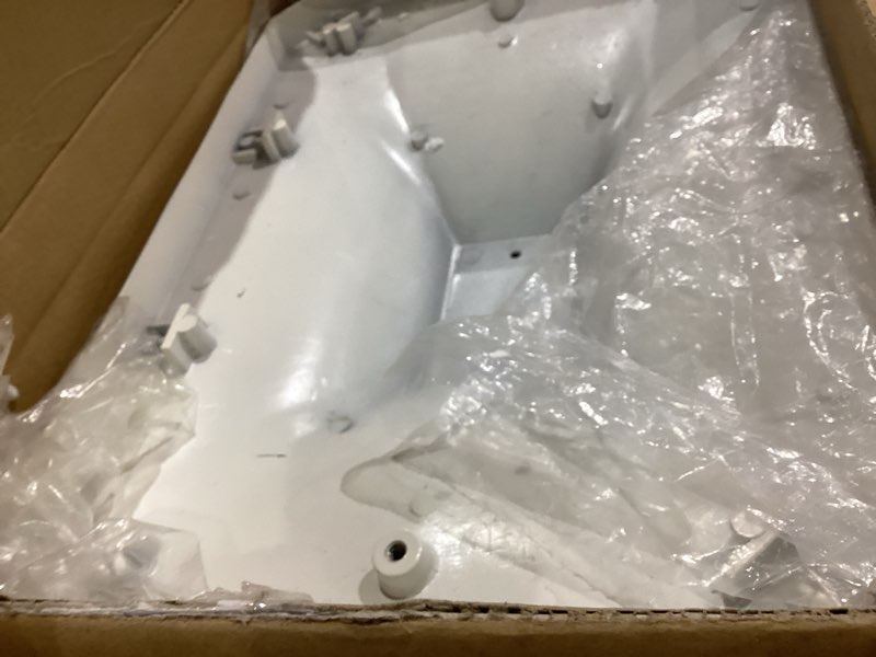 Condition photo showing As Is for Architectural Mailboxes Hamilton™ Secure, Locking USPS Approved Heavy Duty, Cast Aluminum Metal Post Mounted Mail Box for Outside, White Large Curbside Mailbox with Magnetic, Lockable Double Doors