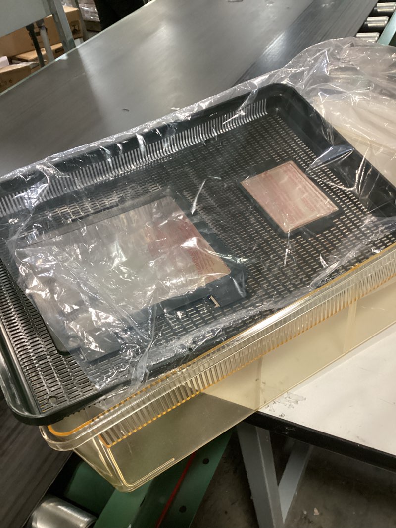 Condition photo showing Good Condition for Exo Terra Faunarium Flat Home Plastic Reptile Terrarium, Large (18" x 12" x 6.5"), Ideal for Temporary Housing, Quarantine, and Transport, Transparent Plastic Door for Easy Access