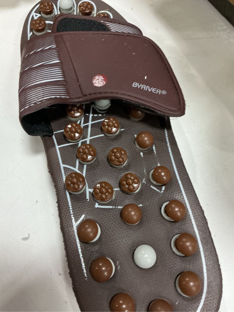 Condition photo showing As Is for blood circulation foot massager for healthy leg feet, cold leg therapy massage tools, healthcare slippers sandals shoes, gifts for elderly men women mom dad (03xl)