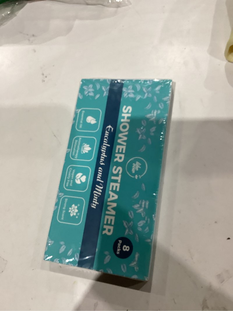 Condition photo showing As Is for Shower Steamers Aromatherapy - 8 Pack Eucalyptus Shower Steamers for Women & Men with Essential Oils, Natural Stress Relief & Self Care Shower tablets for Spa, Mothers Day Gift, Birthday and Christmas 1.05 Ounce (Pack of 8)