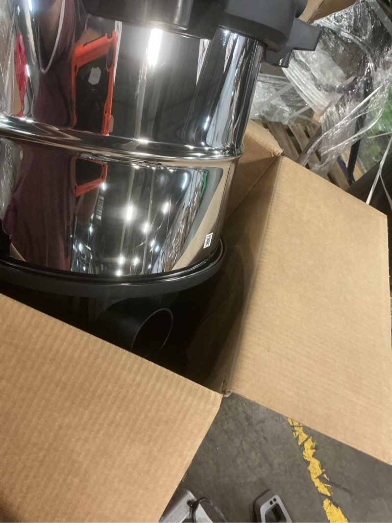 Condition photo showing As Is for craftsman 5-gallon 4 hp corded wet/dry shop vacuum with accessories included