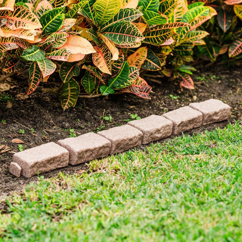 beuta landscape edging | garden edging border | polyrock bricks for lawn edging, flower beds, pathways & yard edging– 10 pack | each section has 6 bricks cobblestone