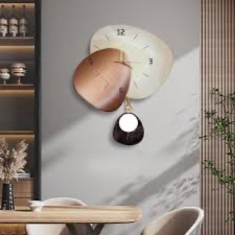 23.6\" abstract geometric silent wall clock modern decor art living room bedroom incomplete 