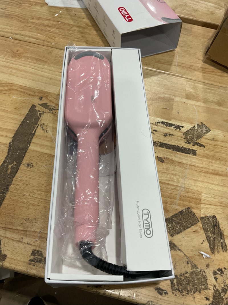 Condition photo showing Good Condition for curling iron hair crimper waver - tymo rovy beach waves curling wand, ionic deep waver hair curler tool with ceramic 3 barrel for women, dual voltage, anti-scald, easy to use, pink, 1.25 inch 1.25 inch pink