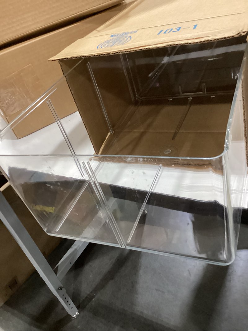 clear acrylic 5-sided box with one end open