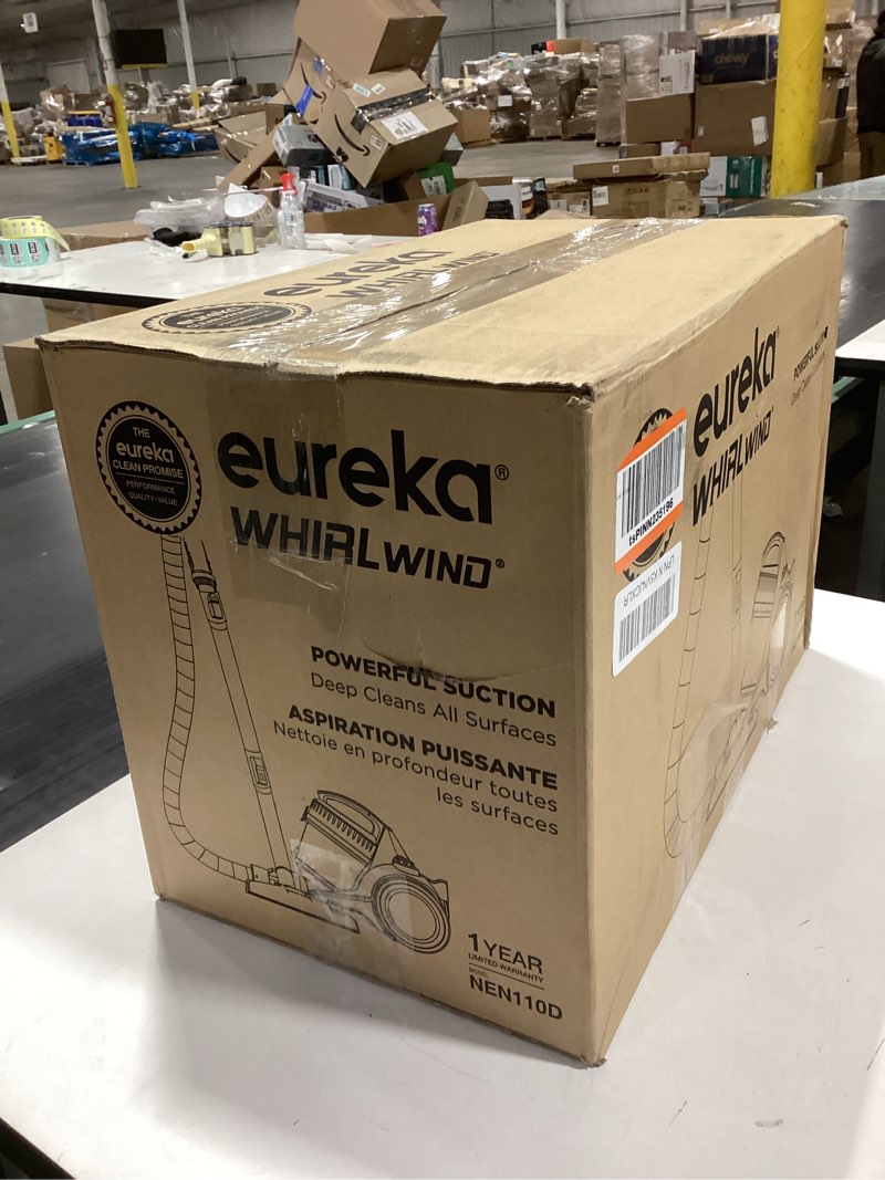 Condition photo showing As Is for Eureka Bagless Canister Vacuum Cleaner, Lightweight Vac for Carpets and Hard Floors, Red, Whirlwind 