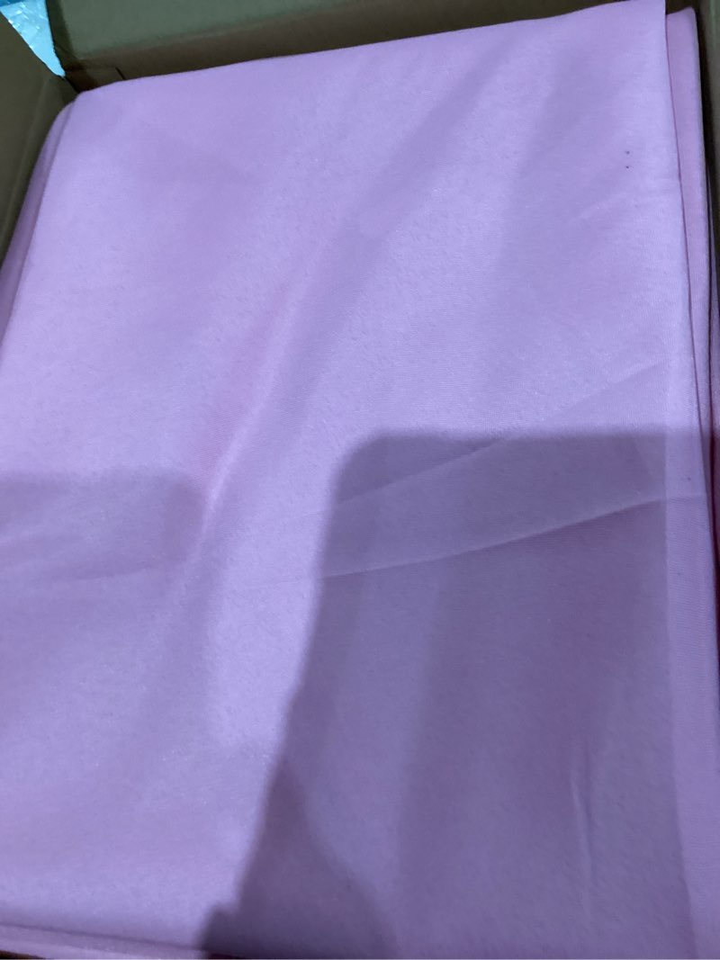 Condition photo showing As Is for Dailyset 6-Pack Pink Round Tablecloths, 120 Inches, Stain-Resistant Polyester for 5-6 Ft Round Tables - Washable Table Covers for Weddings, Banquets, Birthday Parties, Events Pink 120 In, 6 Pack