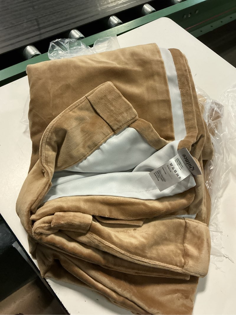 Condition photo showing Good Condition for cotton velvet room darkening curtain - single panel color caramel size 48x108