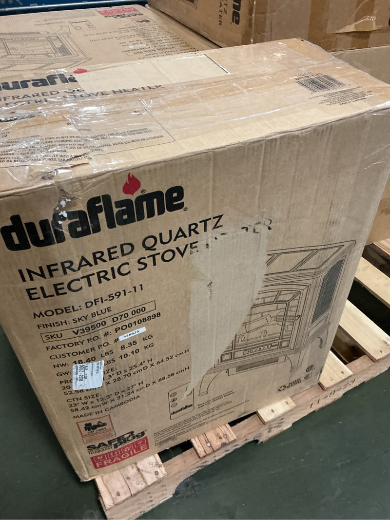 Condition photo showing New/Like New for duraflame Infrared Quartz Electric Stove Heater - DFI-591-11 - Sky Blue