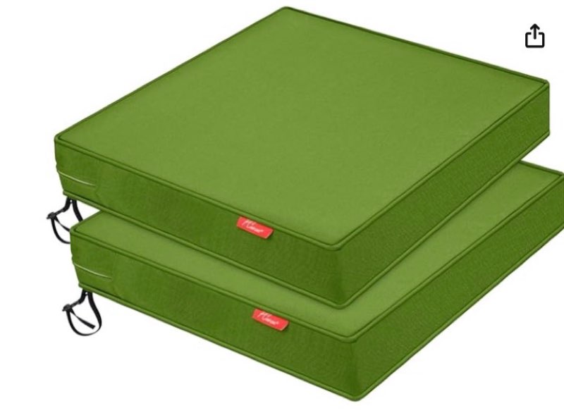 Pcinfuns Outdoor Chair Cushions,19 x 19 x 3 Inch Seat Cushions for Patio Furniture,Square Corner Patio Chair Cushion with Adjustable Straps,2 Pack,Black Grey 19 x 19 In Black Grey