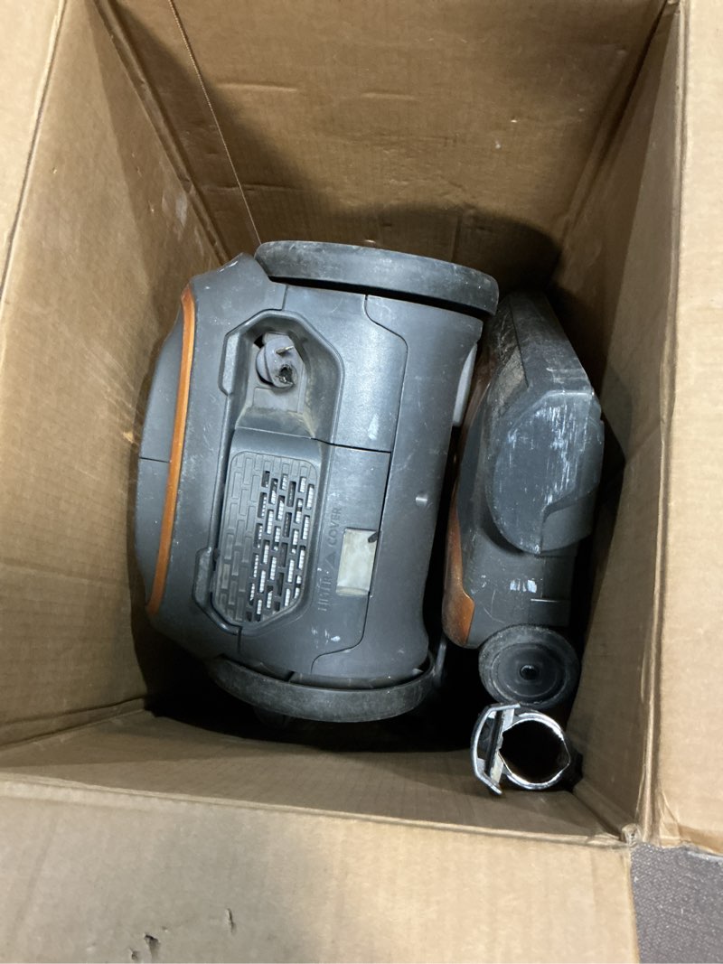 Condition photo showing As Is for ( incomplete ) kenmore 81214 200 series pet friendly lightweight bagged canister vacuum with hepa, 2 motor system, and 3 cleaning tools-orange kenmore 200 series + hepa + 2 motor system