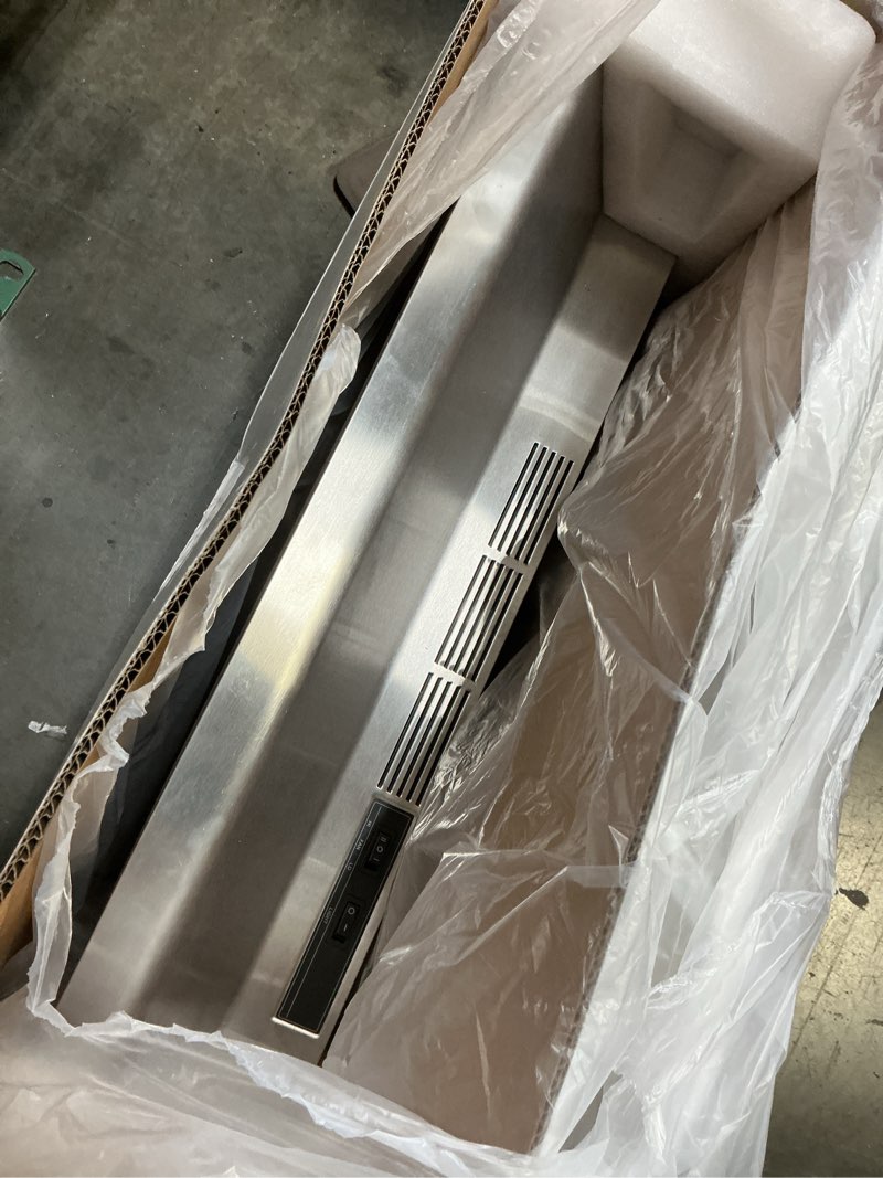 Condition photo showing As Is for winflo 30 in. stainless steel non- ducted under cabinet range hood