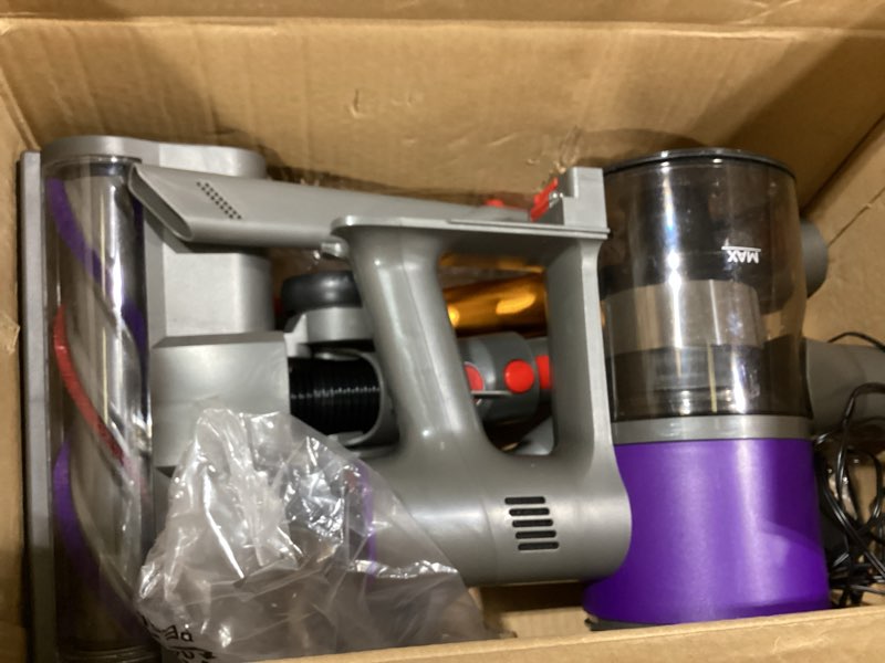 Condition photo showing Good Condition for cordless stick vacuum cleaner, 38kpa powerful suction vacuum cleaner with led headlight, detachable battery, 8-in-1 lightweight handheld vacuums for pet hair carpet and hardwood floor, purple